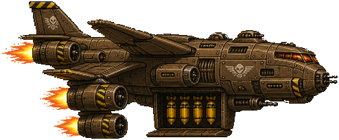 Bomber enemy — a heavy brown bombing craft