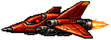Grunt enemy fighter — a rust-red interceptor
