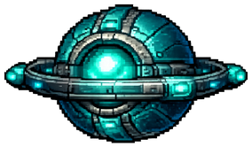 Orb enemy — a teal spherical sensor drone