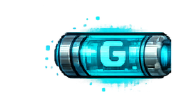 Cyan Gun Up power-up capsule