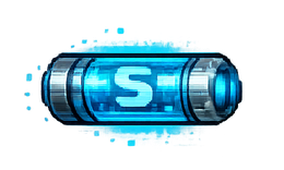 Blue shield power-up capsule